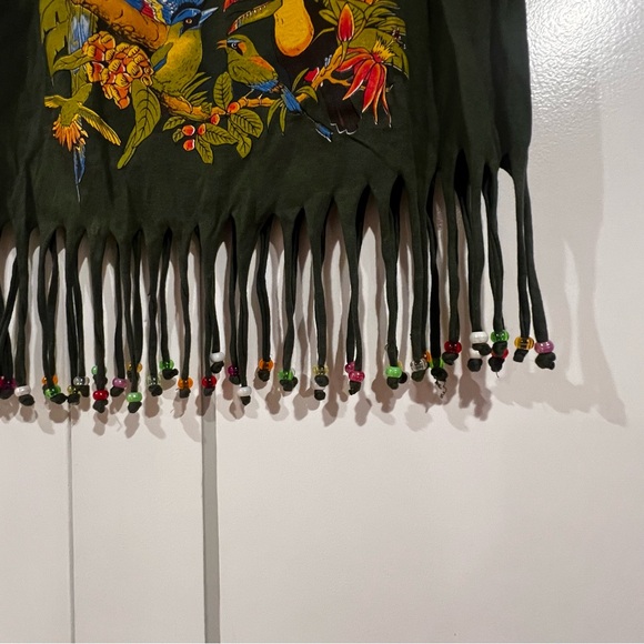Vintage Beaded Fringe Costa Rica Graphic Crop Top - Picture 2 of 5
